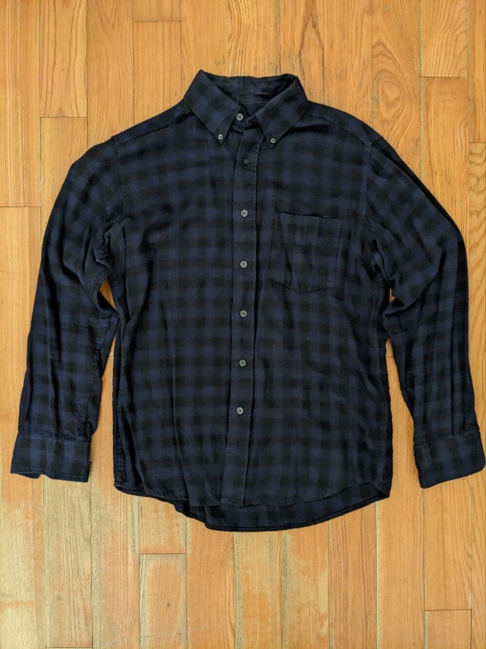 John Ashford Blue Check Long Sleeve Button Down Shirt Size Small
